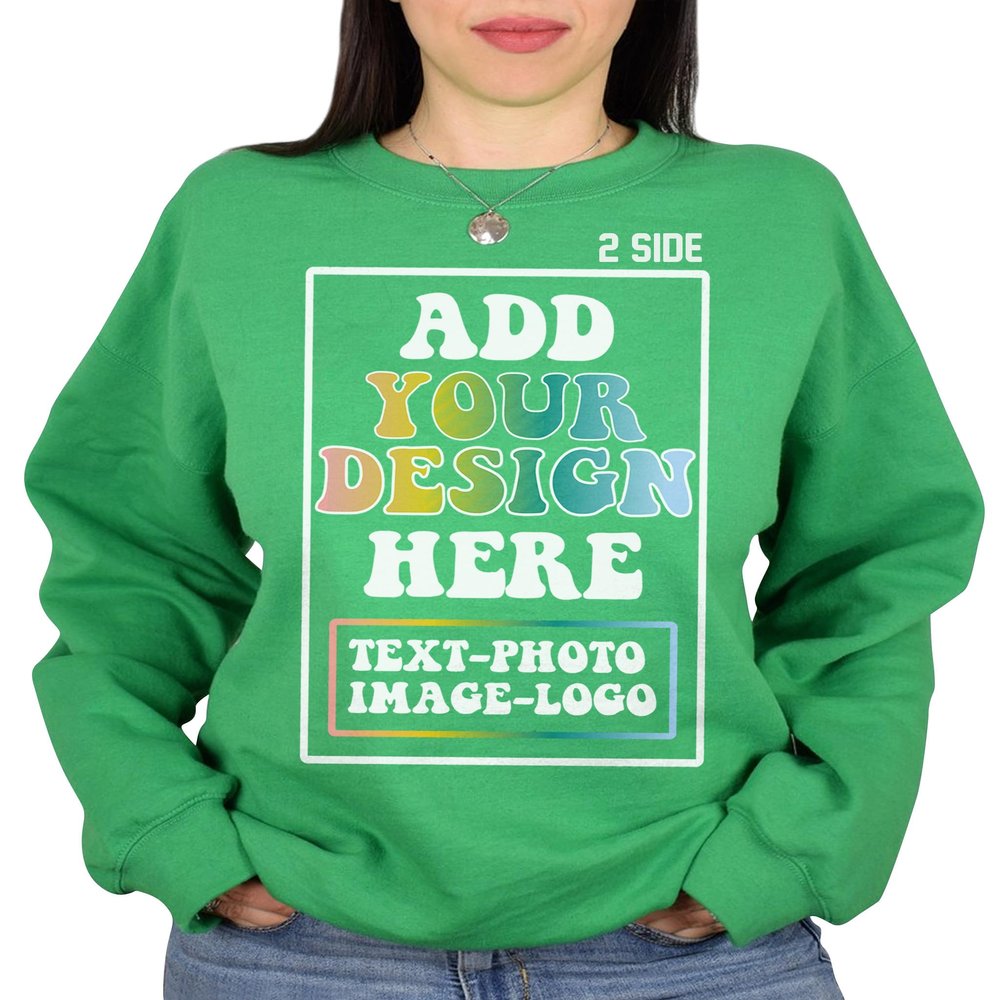 CAOMP Custom Sweatshirt Add Your Own Text Logo Photo Personalized Design Your Own Pullover Front Back Side