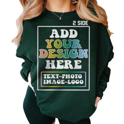 CAOMP Custom Sweatshirt Add Your Own Text Logo Photo Personalized Design Your Own Pullover Front Back Side