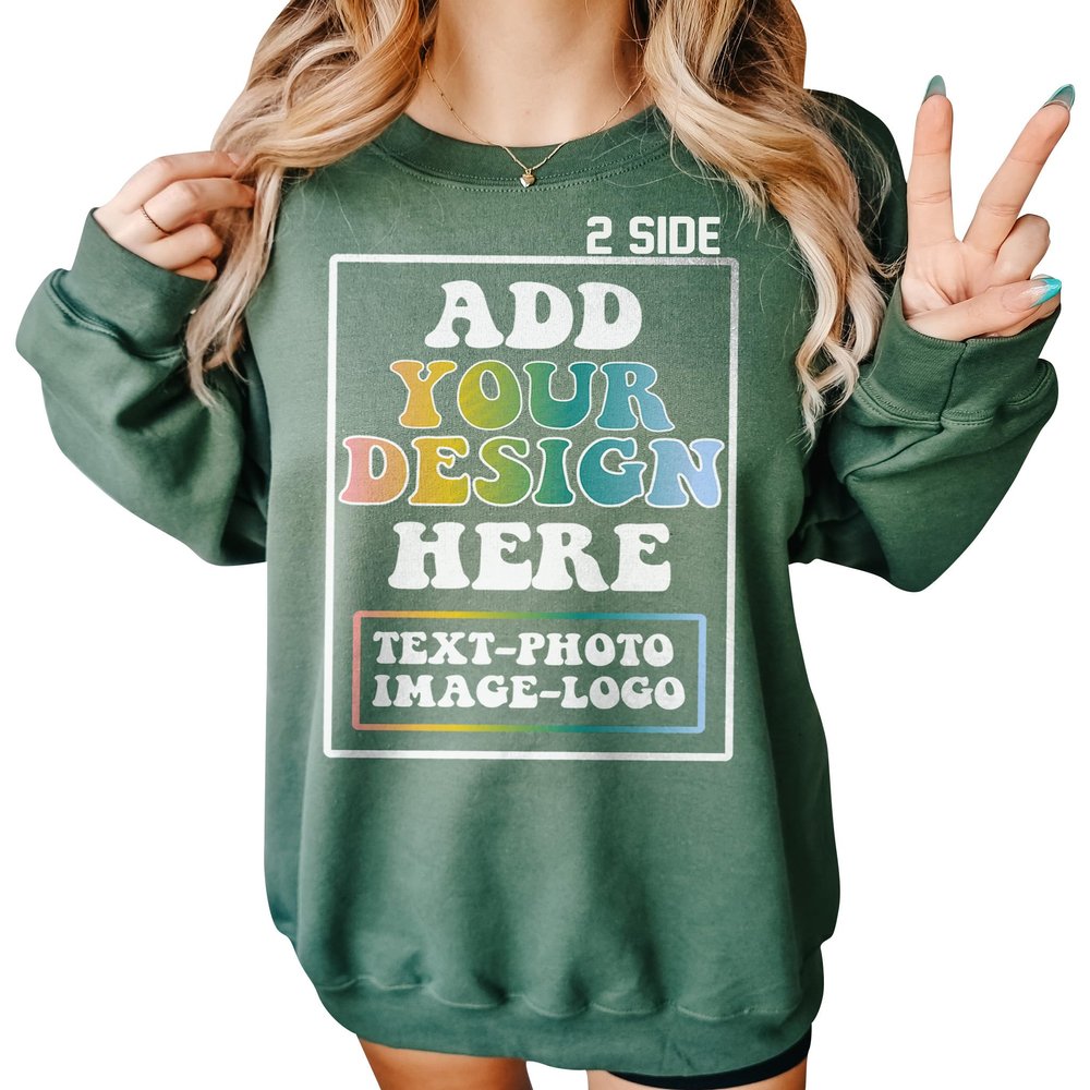 CAOMP Custom Sweatshirt Add Your Own Text Logo Photo Personalized Design Your Own Pullover Front Back Side