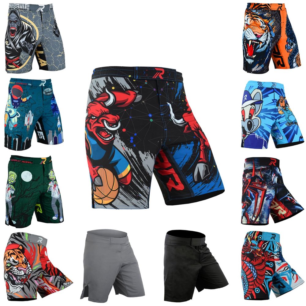 Roar Kids Mixed Martial Arts MMA Shorts BJJ Cross Training Gym Boxing Grappling Kickboxing Muay Thai Workout Shorts (Y-XLarge, Bull)