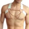 Goobester Men Nylon Body Chest Harness with Chain Elastic Straps Style6 view 1