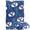 Brigham Young University Blanket, 36"x58" Logo & Grover Pattern Silky Touch Super Soft Throw Blanket view 1