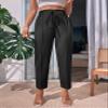 ANTIY Women's Pants Pants for Women Paper Bag Waist Cropped Tapered Pants (Color : Black, Size : X-Small) view 1