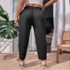 ANTIY Women's Pants Pants for Women Paper Bag Waist Cropped Tapered Pants (Color : Black, Size : X-Small) view 2
