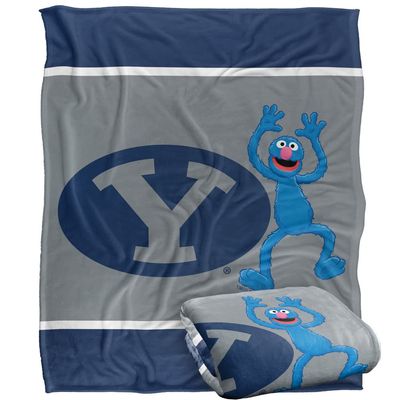 Brigham Young University x Sesame Street Blanket, 50"x60" Primary Logo & Grover Silky Touch Super Soft Throw Blanket