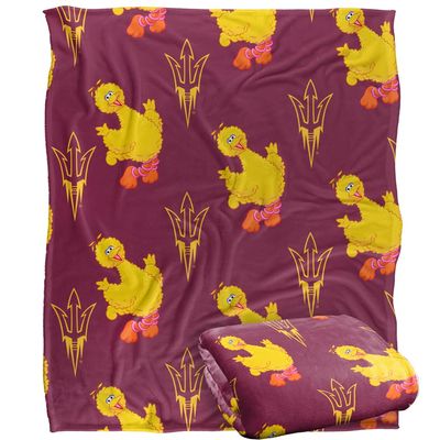 Arizona State University x Sesame Street Blanket, 50"x60" Logo & Big Bird Pattern Silky Touch Super Soft Throw Blanket