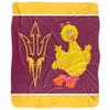 Arizona State x Sesame Street Blanket, 50"x60" Primary Logo & Big Bird Silky Touch Sherpa Back Super Soft Throw Blanket view 2