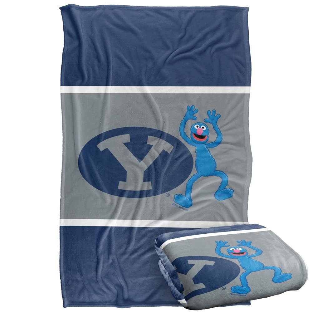 Brigham Young University Blanket, 36"x58" Primary Logo & Grover Silky Touch Super Soft Throw Blanket