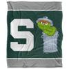 Michigan State University x Sesame Street Blanket, 50"x60" Primary Logo & Oscar The Grouch Silky Touch Super Soft Throw Blanket view 2