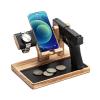 DGWJSU Pistol Rack for Gun Safe, Wood Handgun Rack Holder for Gun, Phone Docking Station as Nightstand Organizer as Gifts for Men Boyfriend Husband Father in Anniversary Birthday Christmas view 1