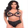 Black Vegan Leather & Black Metallic Spikes Body Harness (Regular) view 1