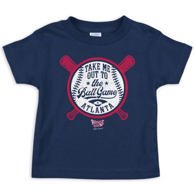 Take Me Out to The Ball Game Baby Apparel for Atlanta Baseball Fans (NB-7T) (Navy Toddler Tee, 5/6T)