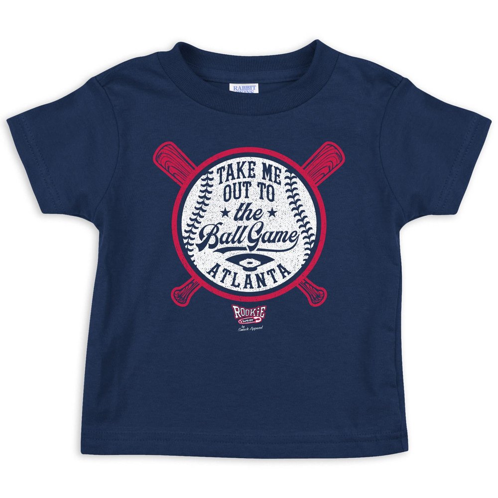 Take Me Out to The Ball Game Baby Apparel for Atlanta Baseball Fans (NB-7T) (Navy Toddler Tee, 5/6T)