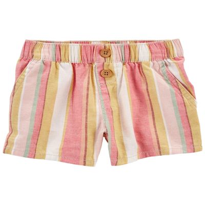 OshKosh B'Gosh Baby Girls Pull-on Shorts, Multi Stripe, 8 US