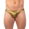 Gary Majdell Sport Mens Unique Print Contour Pouch Thong Swimsuit (Gold Snake Skin, X-Large) view 2
