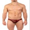 Gary Majdell Sport Mens Unique Print Contour Pouch Thong Swimsuit (Red Hologram, Small) view 1
