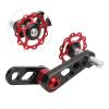 Single Speed Chain, Alloy Folding Tensioner Aluminum Stabilizer for Black (Red) view 3