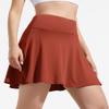 ZUTY 18" High Waisted Tennis Skirt for Women Skorts Skirts with Pockets Casual Modest Long Golf Athletic Running Rose red S view 2