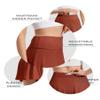 ZUTY 18" High Waisted Tennis Skirt for Women Skorts Skirts with Pockets Casual Modest Long Golf Athletic Running Rose red S view 4