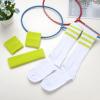 5 Pieces Sweatbands Striped Socks Set Sports Headband Wristbands High Tube Socks 80s Accessories for Men Women 80s Costumes Theme Party (Tennis Yellow/White) view 2