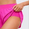 CRZ YOGA Mid Waisted Split Running Shorts for Women 4" - Comfy Mesh Liner for Workout Athletic Gym Track Quick Dry Hibiscus Purple X-Large view 4