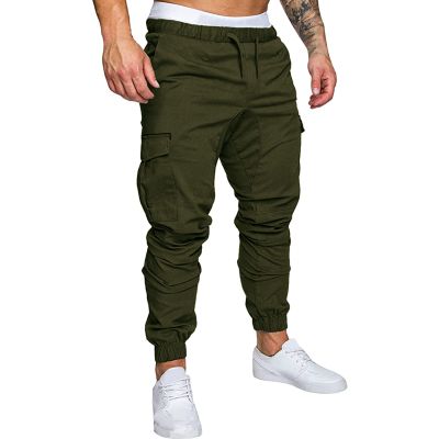 GOKKILRW Mens Outdoor Hiking Cargo Pants Slim Fit Tapered Athletic Jogger Stretch Lightweight Casual Work Cycling Pants Chino(Army Green,XX-Large)