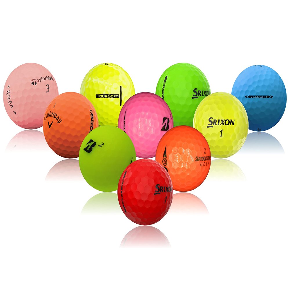 48 Pro Line Used Golf Balls Bulk - Recycled Golf Balls Mix - Colored Golf Balls (5A - Mint Condition)