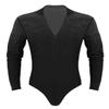 iiniim Men's Shiny Rhinestone Deep V Neck Latin Tango Dance Shirt Leotard Ballroom Dance Costume Black#3 XX-Large view 4