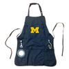 Team Sports America Outdoor Colligiate Black Grilling Apron | University Of Michigan | Made of Durable Cotton | Beverage Opener and Multi-Tool | Sports and Tailgaiting Apparel view 1