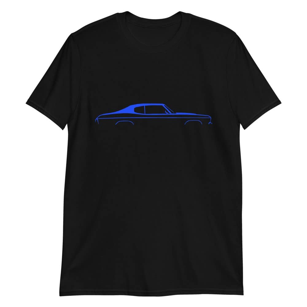 1970 Chevelle Silhouette Collector Car Owner Chevy Muscle Cars Blue Lines Custom T-Shirt