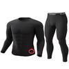 CL convallaria Long Johns Thermal Underwear for Men Soft Fleece Lined Base Layer Cold Weather Top Bottom Gift Set Heavyweight Crew Neck Black Medium view 1