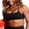 CRZ YOGA Womens Scoop Neck Bikini Tops D-DD Adjustable Spaghetti Straps Bathing Suit Padded Swimsuit Sports Bra Black XX-Small view 1