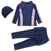 Cow Swimsuit Girls Swimwear Conservative Swimwear Kids Muslim Full Cover Girls Moderate Summer (Blue, 14-15Years) view 1