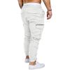 GOKKILRW Mens Outdoor Hiking Cargo Pants Slim Fit Tapered Athletic Jogger Stretch Lightweight Casual Work Cycling Pants Chino(White,XX-Large) view 3