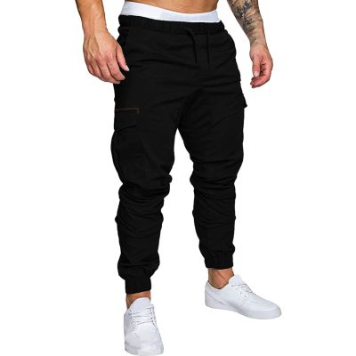 GOKKILRW Mens Outdoor Hiking Cargo Pants Slim Fit Tapered Athletic Jogger Stretch Lightweight Casual Work Cycling Pants Chino(Black,XX-Large)