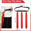 Hungdao 12 Pcs 10/12 Players Flag Football Belts and Flags Adjustable Football Belts for Kids Teens Adults Team Training Sport Event (Red,Yellow) view 2