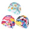 SUNTRADE Women Nylon Swim Caps, Fabric Cloth Pleated Elastic Swimming Cap Bathing Cap Swim Hats for Thick Curly Long Short Hair,3 pcs (Flower) view 2