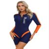 Moggemol Women's Boyleg One Piece Rash Guard Swimsuit UPF 50+ Long Sleeve Zipper Surfing Athletic Swimwear Navyblue X-Large view 4