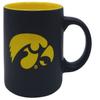 Boelter Brands Two Toned Matte Black Coffee Mug, NCAA Team Logo with Inner Team Color (Iowa Hawkeyes) view 2