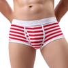 GOKKILRW Mens Striped Underwear Boxer Briefs Soft Breathable Lightweight Comfort Cotton Stretchy Underwear(Red,X-Large) view 1