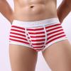 GOKKILRW Mens Striped Underwear Boxer Briefs Soft Breathable Lightweight Comfort Cotton Stretchy Underwear(Red,X-Large) view 2