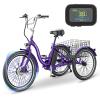 DoCred Electric Tricycle for Adults, 350W 36V Electric Trike Motorized Three Wheel Electric Bikes Bicycle with Large Basket for Women Men view 1