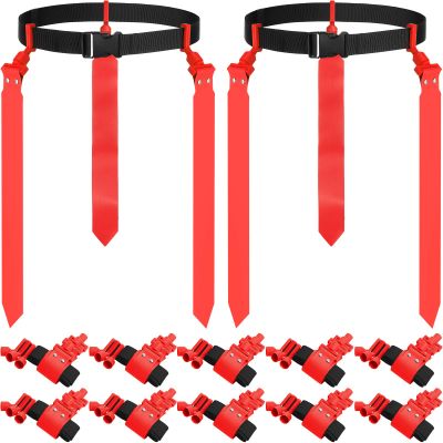Hungdao 10/12 Players Adjustable Flag Football Belts Set,Red