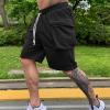 GOKKILRW Mens Casual Twill Cargo Shorts Cotton Lightweight Multi Pockets Outdoor Hiking Gym Training Workout Shorts 3/4 Joggers Capri(Black,Large) view 3