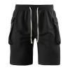 GOKKILRW Mens Casual Twill Cargo Shorts Cotton Lightweight Multi Pockets Outdoor Hiking Gym Training Workout Shorts 3/4 Joggers Capri(Black,Large) view 4