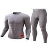 CL convallaria Long Johns Thermal Underwear for Men Soft Fleece Lined Base Layer Cold Weather Top Bottom Gift Set Heavyweight Crew Neck Gray Medium view 1