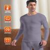 CL convallaria Long Johns Thermal Underwear for Men Soft Fleece Lined Base Layer Cold Weather Top Bottom Gift Set Heavyweight Crew Neck Gray Medium view 2