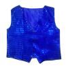 DRHOM Kids Boys Girls Sequins Waistcoat Sleeveless V neckline Hip-Hop Jazz Dance Party Stage Performance Jacket Vest Costume (Blue, 8-9) view 4