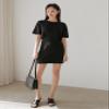 2023 Women's Dresses Solid Fitted Dress Women's Dresses (Color : Black, Size : Small) view 4