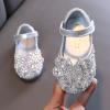 Girls Sandals Crystal Baby Infant Bling Kids Shoes Princess Shoes Pearl Shoes Dancing Single Shoes Rain Boots Toddler (Silver, 22) view 2
